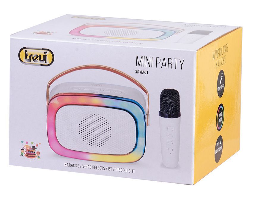 Trevi XR8A01 Mini Bluetooth Karaoke Party Speaker for Kids White