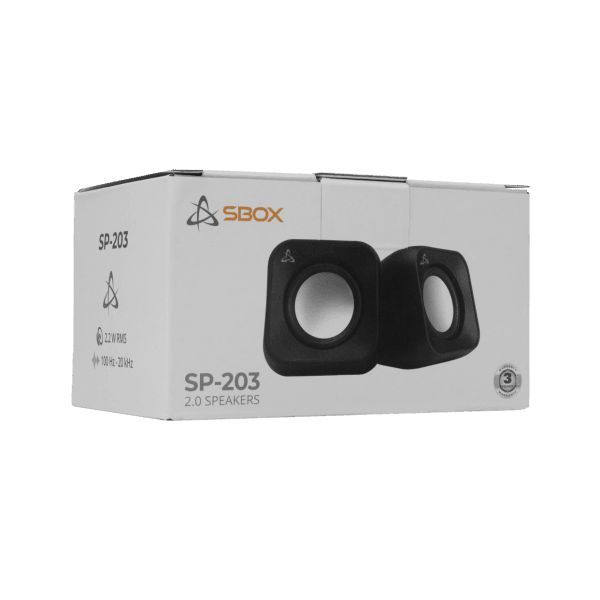 SBOX SP-203 2.0 Speaker Black