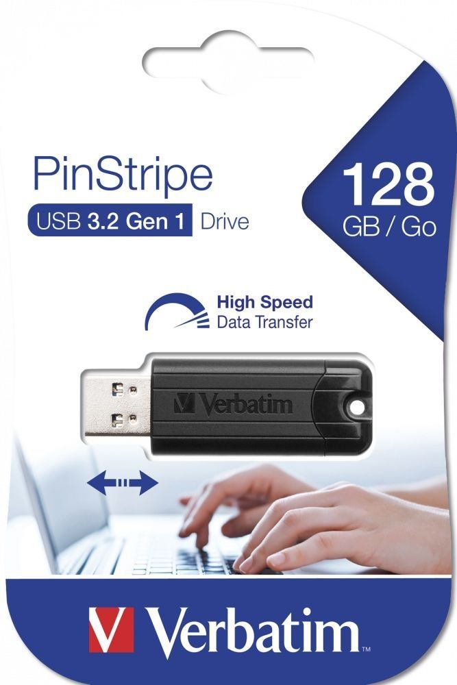 Verbatim 128GB Pinstripe USB3.2 Black