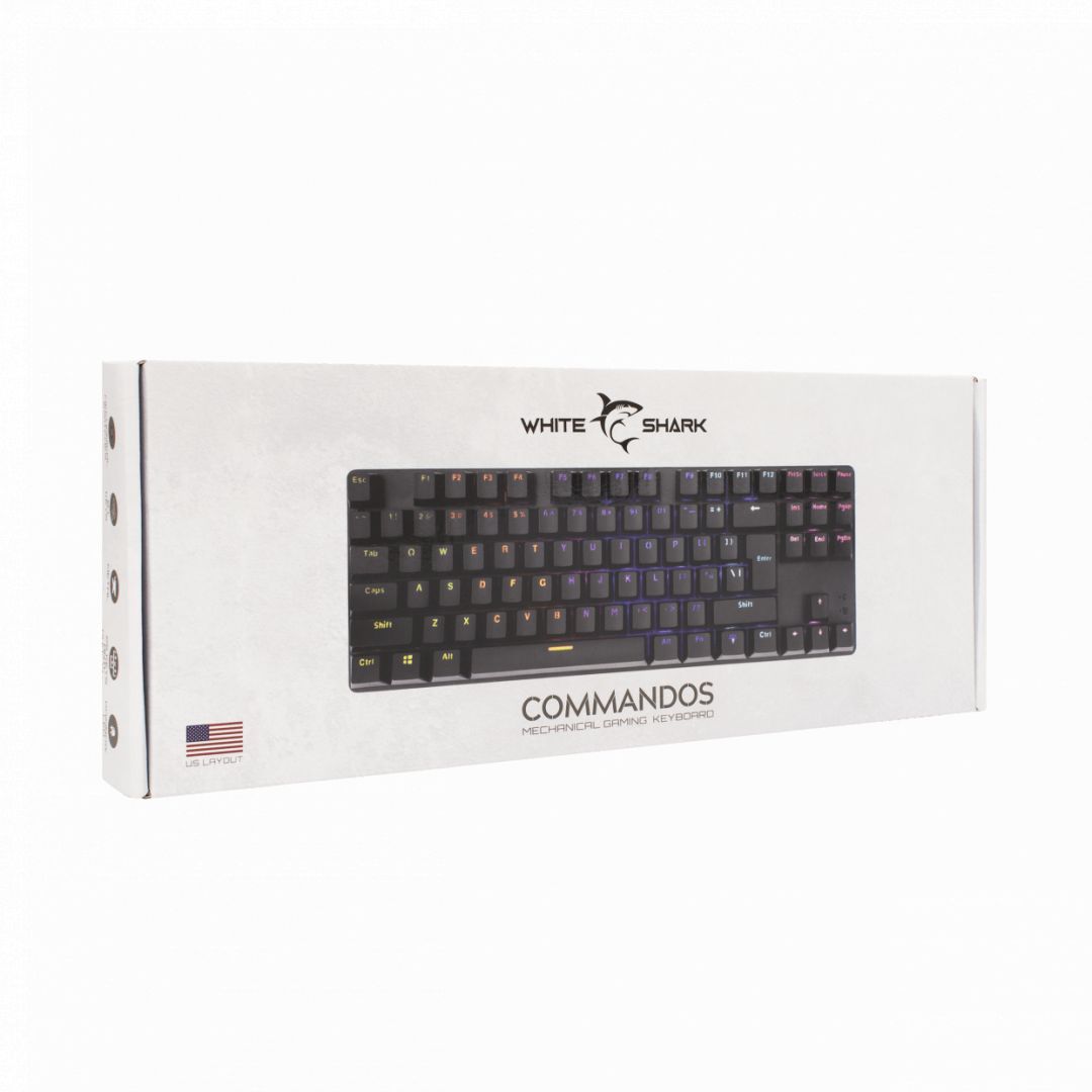 White Shark GK-2106B Commandos Red Switch Mechanical Gaming Keyboard Black US