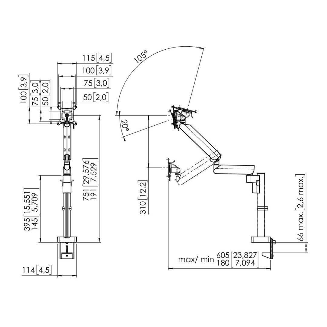 Vogel's MOMO 4137 Monitor Arm Motion Plus White