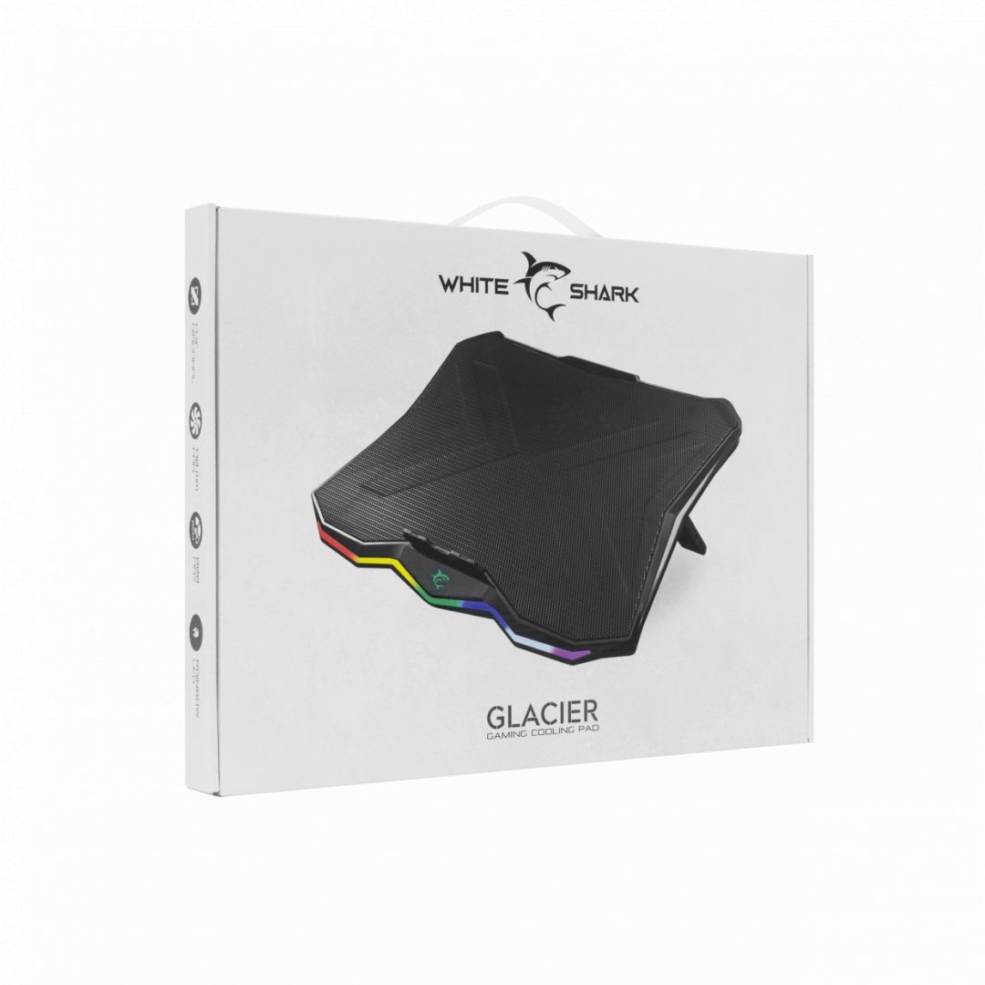 White Shark Glacier 17,3" Gaming RGB Cooling pad Black