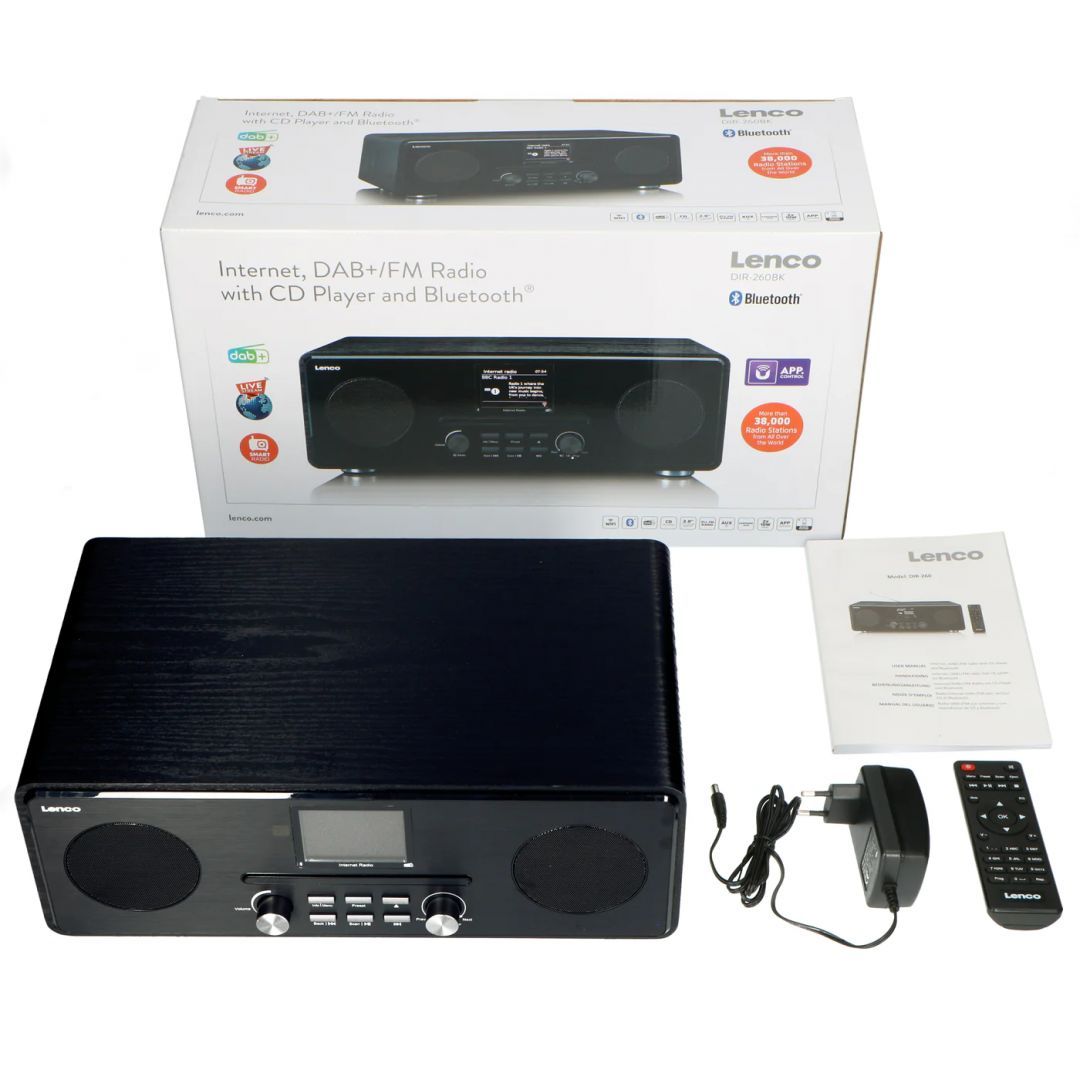 Lenco DIR-260BK Internet/DAB+, FM Radio With CD-PLAYER and Bluetooth Black