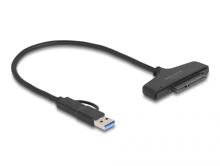 DeLock USB to SATA 6 Gb/s Converter with USB Type-C or USB Type-A connector Black