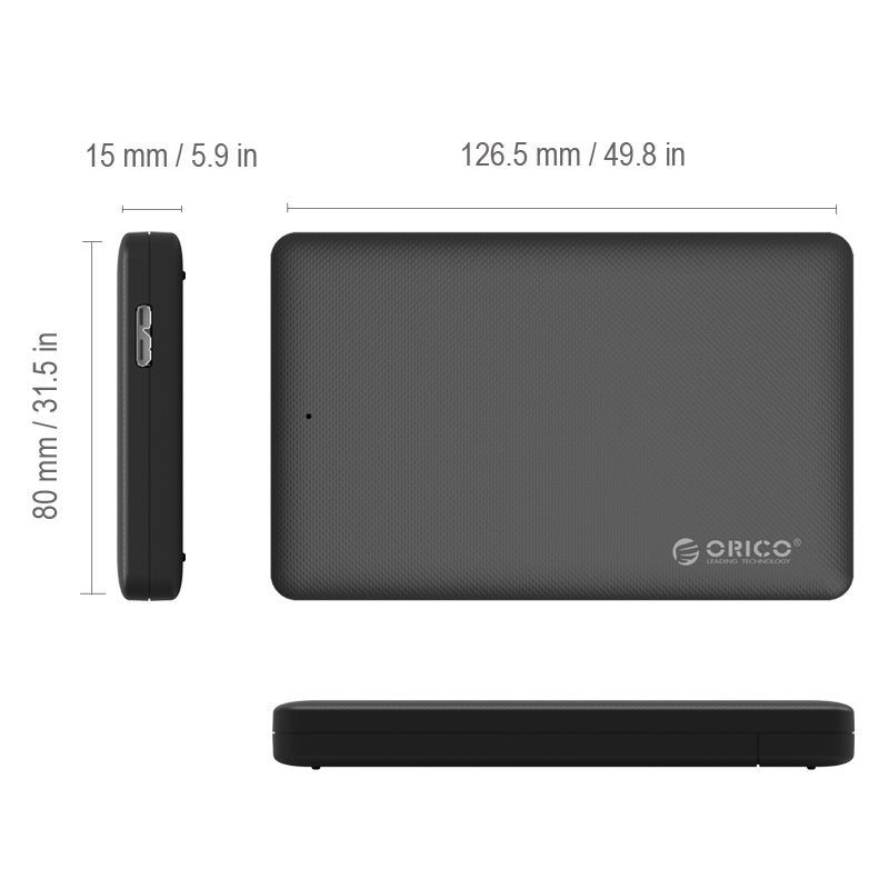 Orico 2577U3-BK 2,5" USB3.0 Hard Drive Enclosure Black