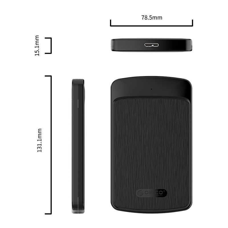 Orico 2020U3-BK 2,5" USB3.0 Portable Hard Drive Enclosure Black