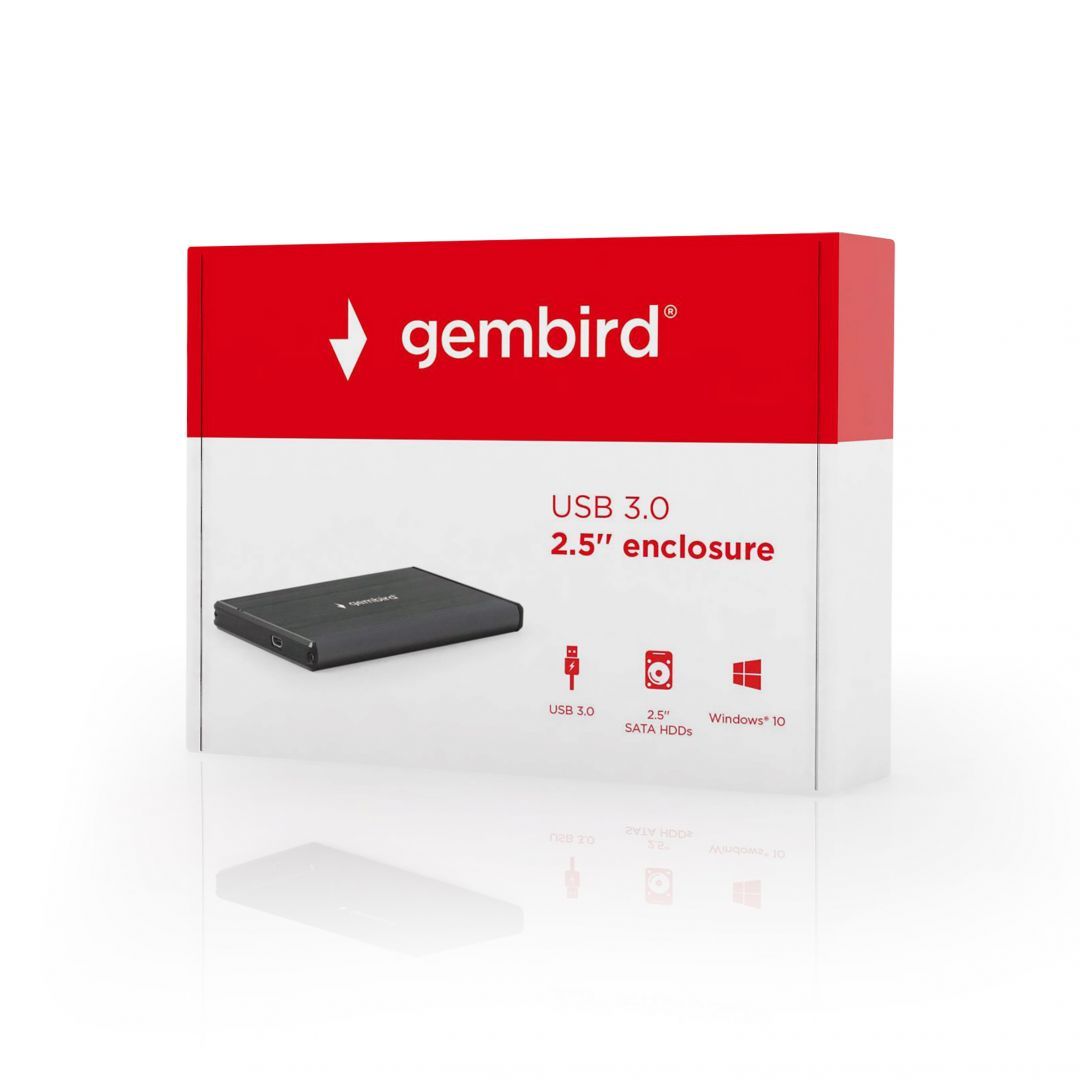 Gembird 2,5" EE2-U3S-3 USB3.0 Enclosure Aluminium Black
