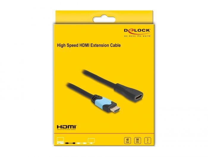 DeLock High Speed HDMI extension cable 48 Gbps 8K 60Hz 3m Black