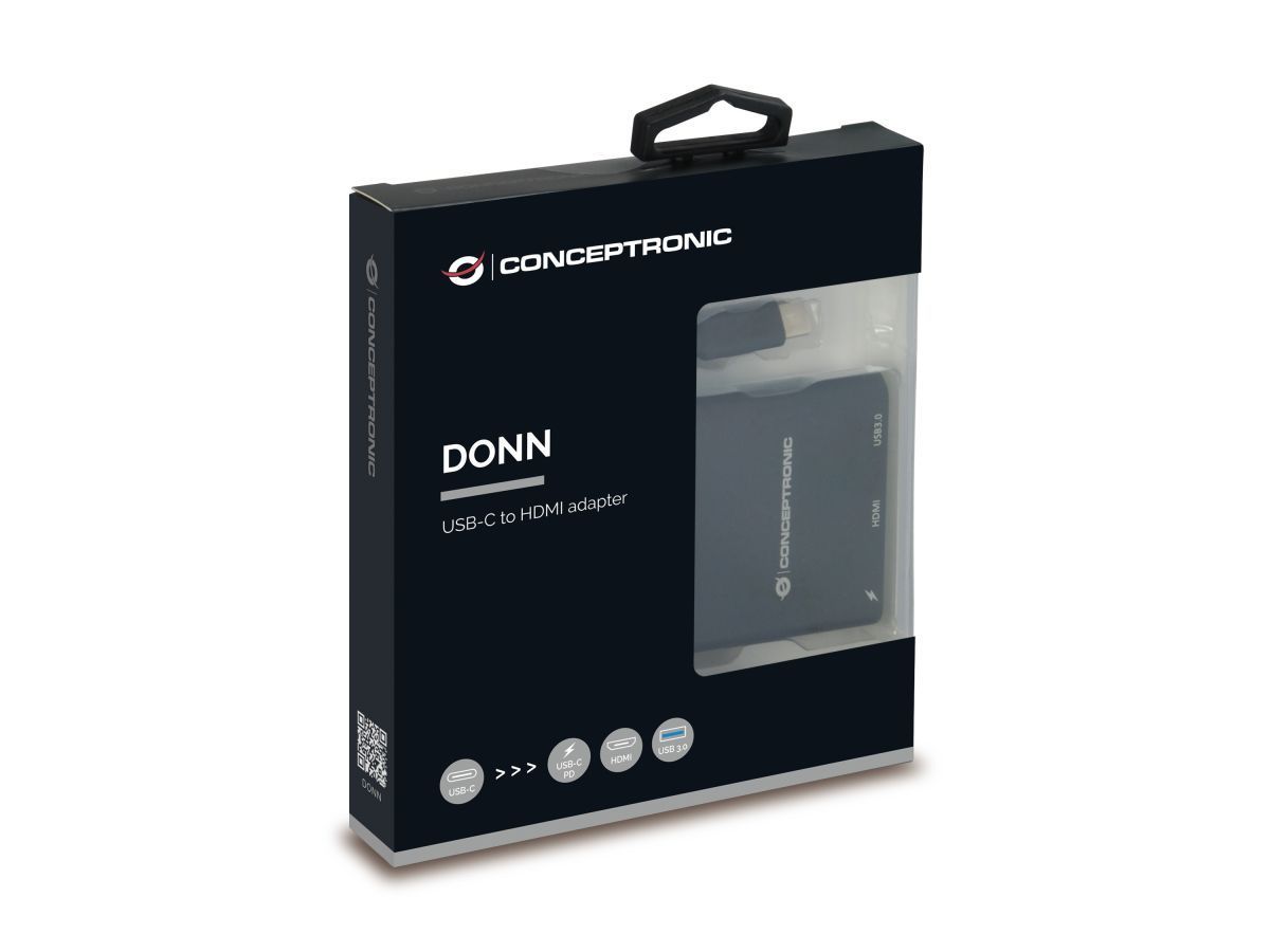 Conceptronic DONN01B 3in1 USB3.2 Gen 1 Docking Station Black