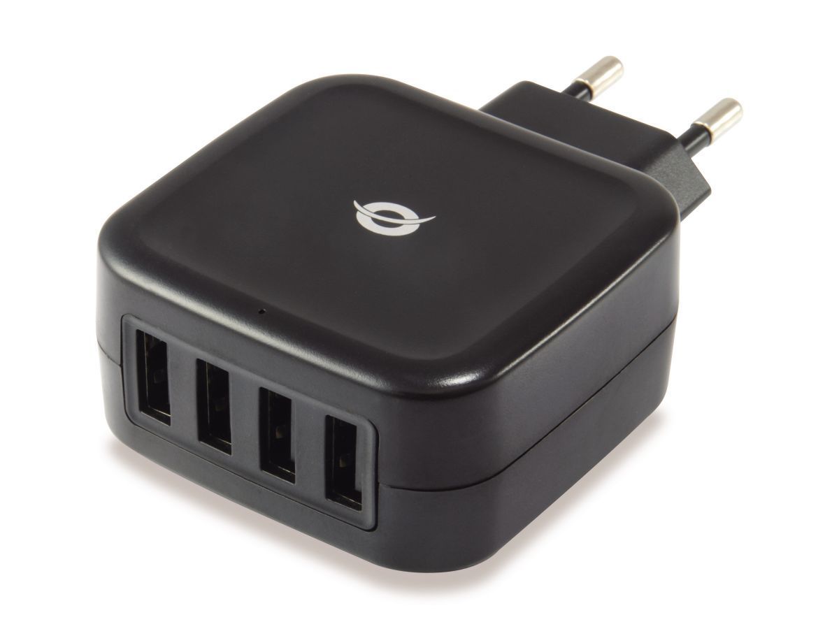 Conceptronic ALTHEA04B 4-Port 25W USB Charger Adapter Black