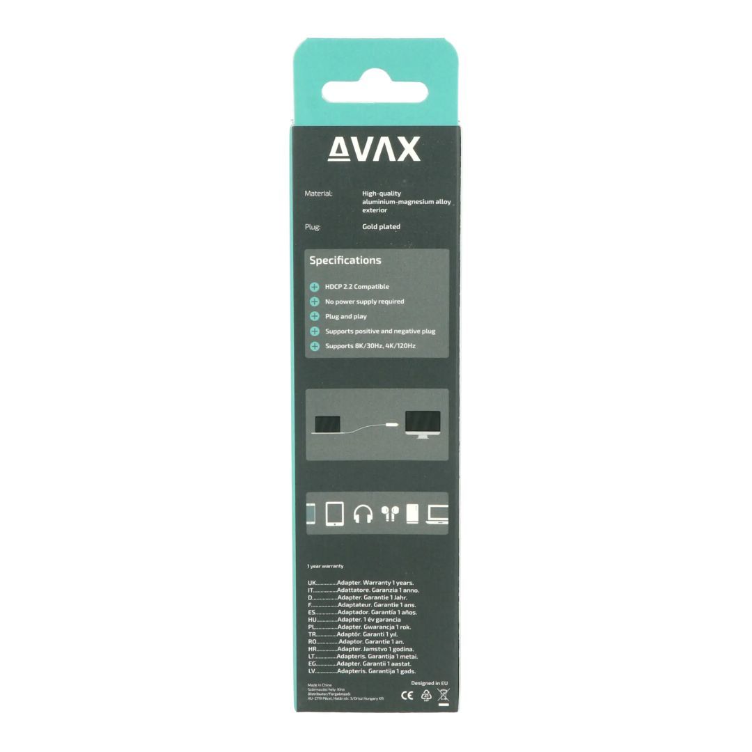 Avax AD902 PRIME Display - HDMI 2.1 8K/60Hz adapter White
