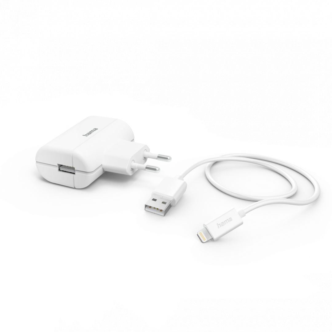Hama Charger USB 12W+Lightning White