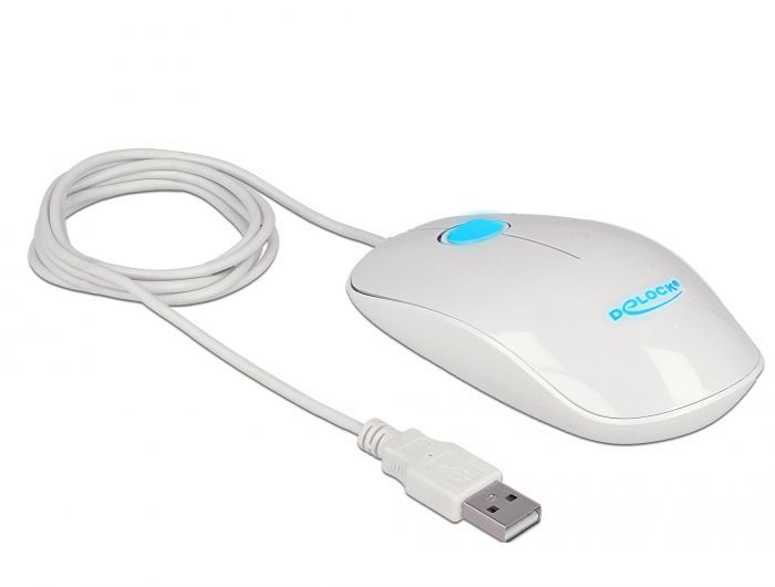 DeLock Optical 3-button LED Mouse White