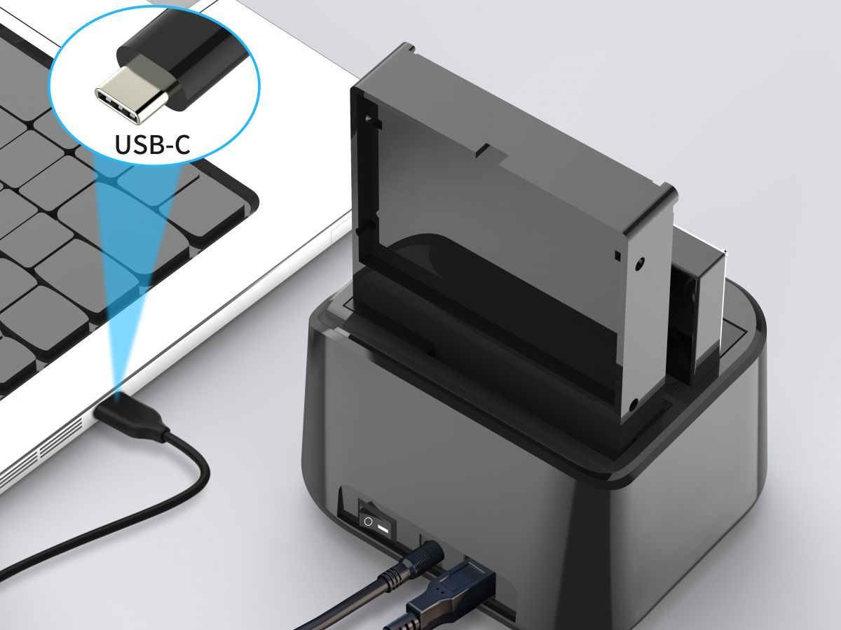 Conceptronic DONN12B Dual Bay USB3.2 Gen 1 SATA Hard Drive Dock Black