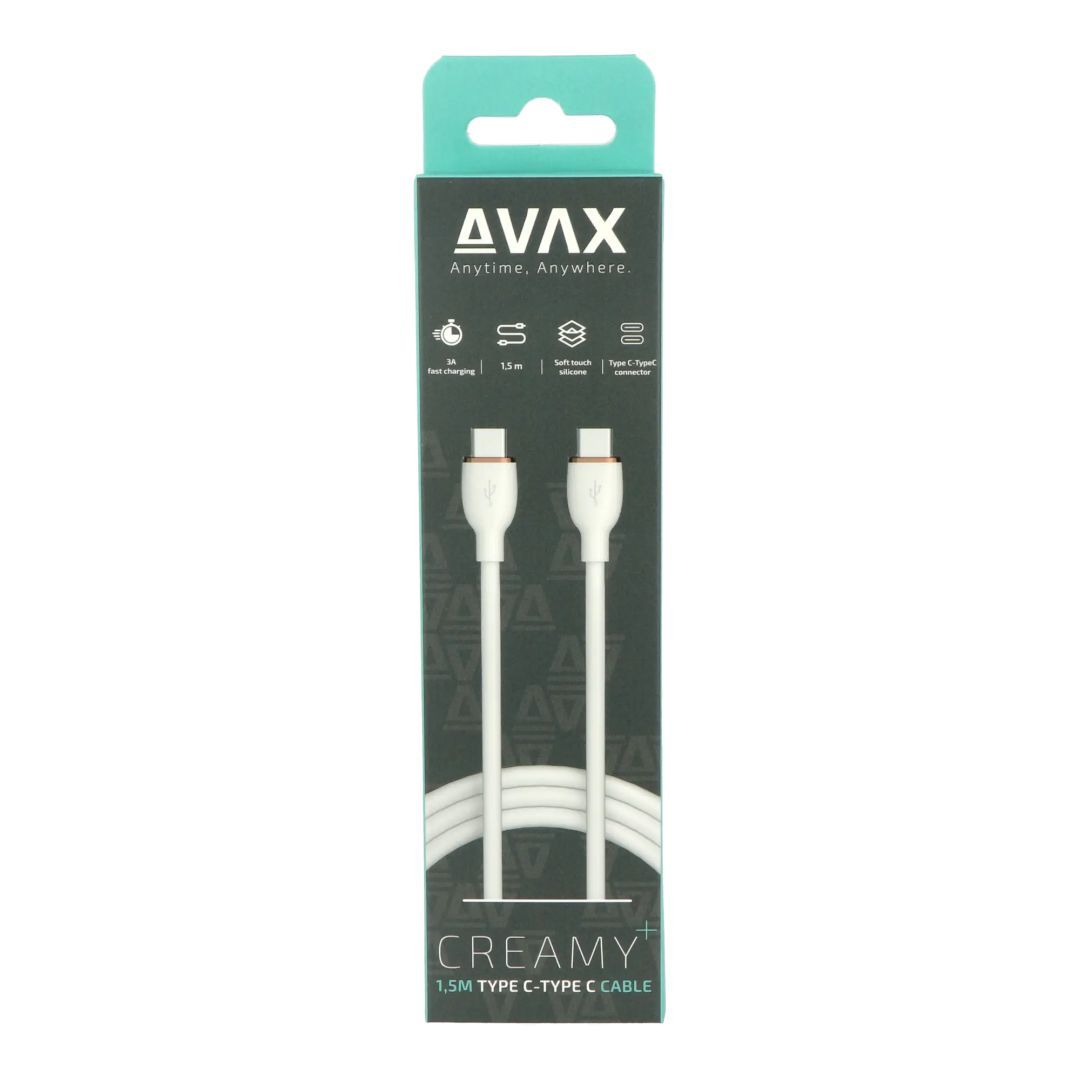 Avax CB622 CREAMY+ USB-C - Type-C cable 1,5m White/Rosegold