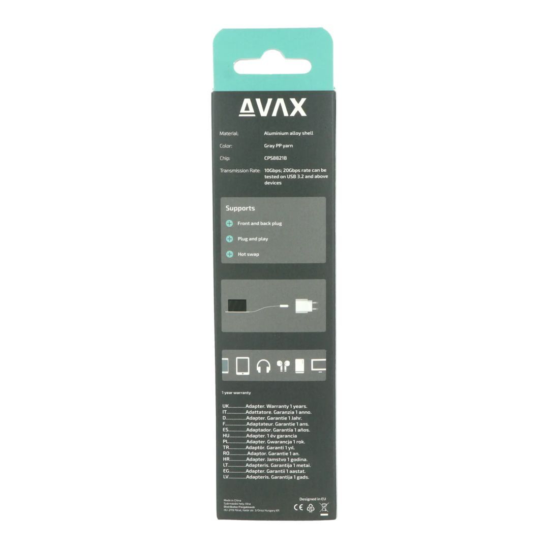 Avax CB901 THUNDER 3.2 Type-C Cable 1m Grey