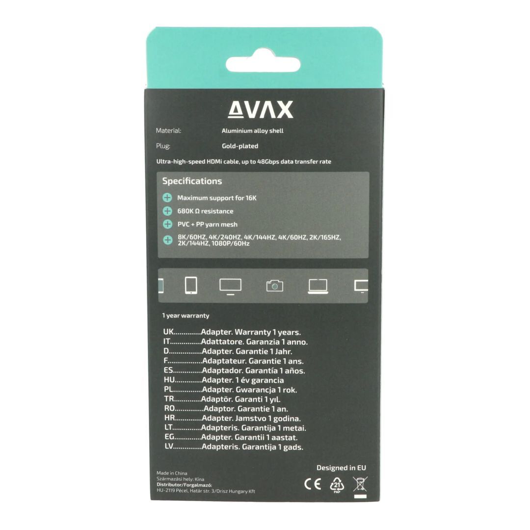 Avax AV901 PRIME Display-Display Cable 2m Black