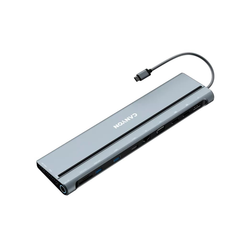 Canyon CNS-HDS90 14 port USB-C Hub Aluminium Silver