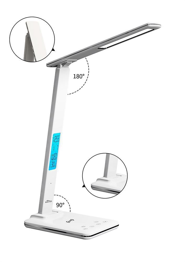 Media-Tech MT222 Desk Lamp with Charger White