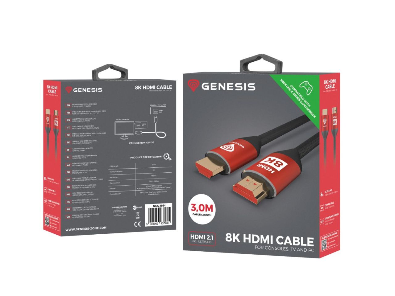 Baseus HDMI 8K compatible with XSX cable 0,3m Black