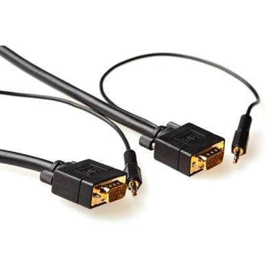 ACT High Performance VGA + Audio connection cable male-male 10m Black