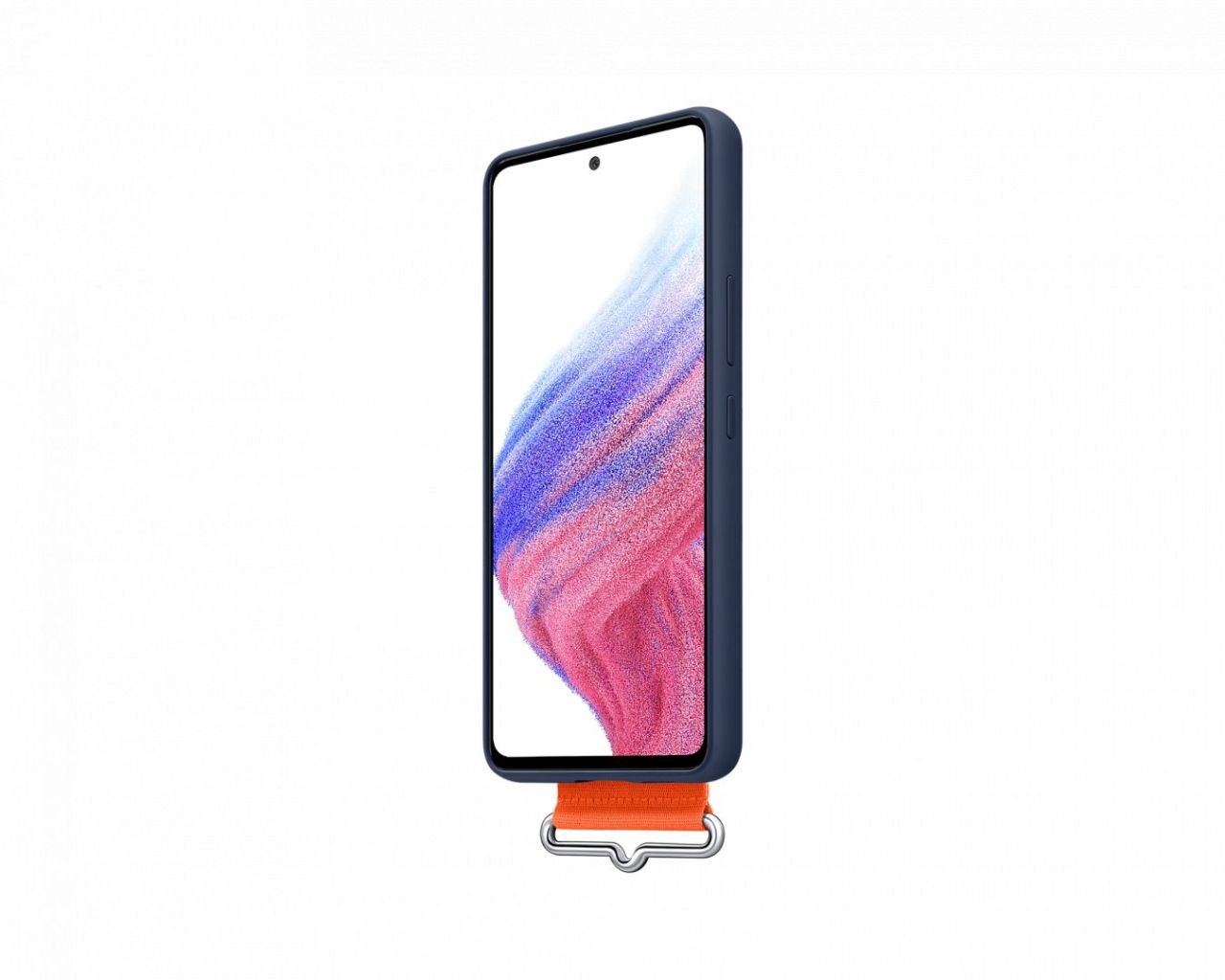 Samsung A53 5G Silicone Cover with Strap Navy