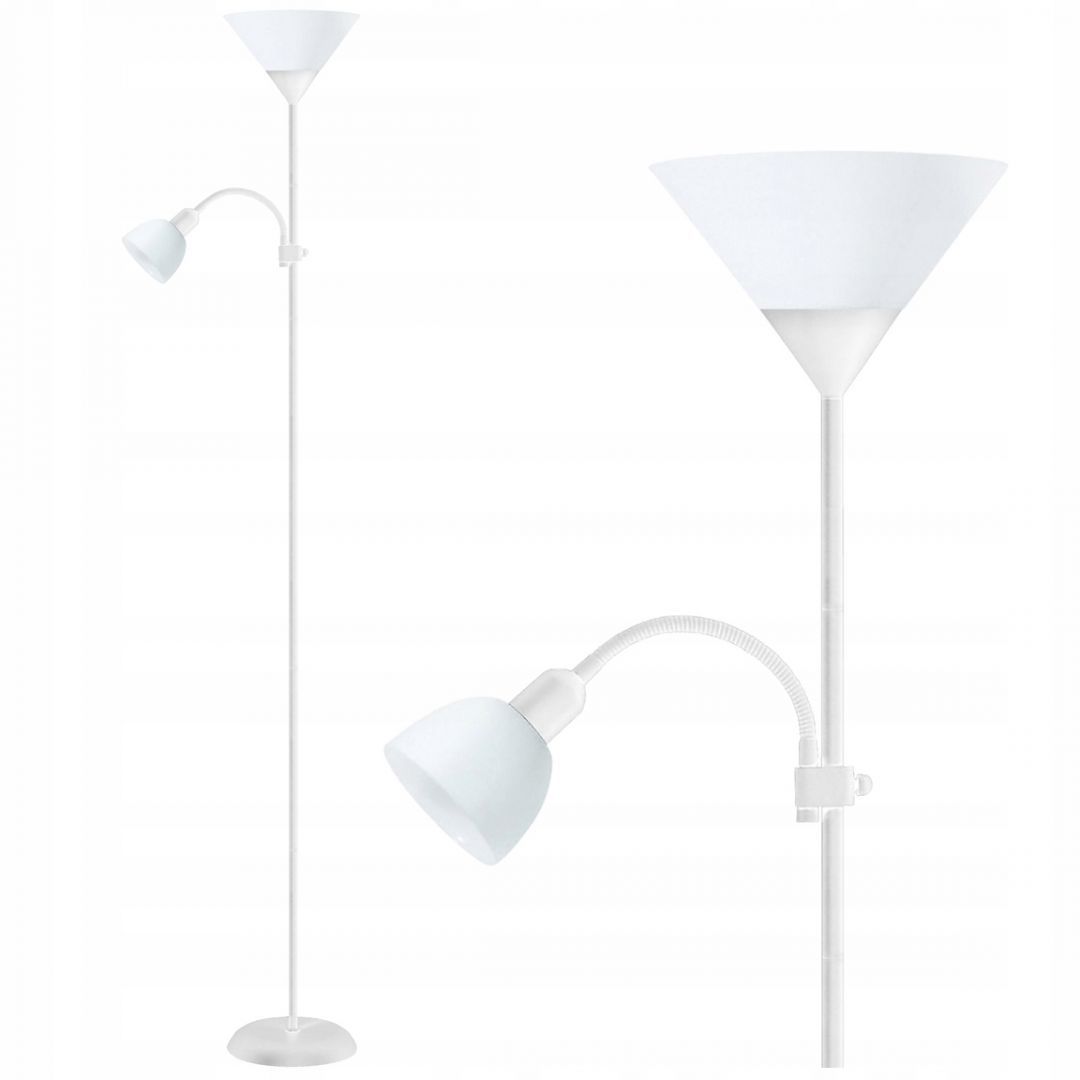 Platinet Floor Lamp E27+E14 White