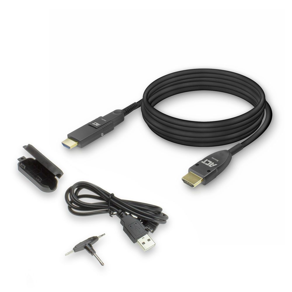 ACT HDMI High Speed with detachable connector v2.0 HDMI-A male - HDMI-A male active optical cable 40m Black