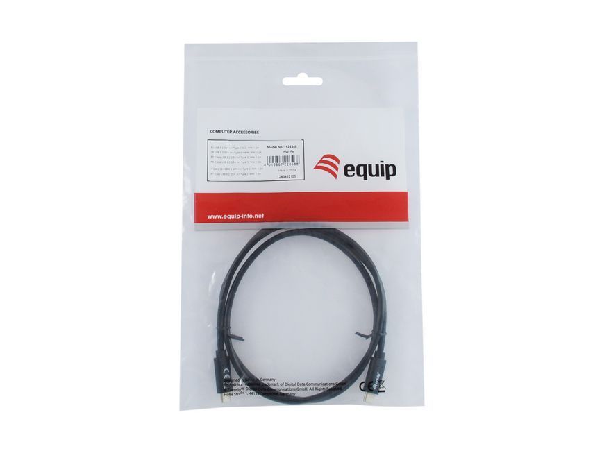 EQuip USB-C 3.2 Gen1 to USB-C 1m cable Black