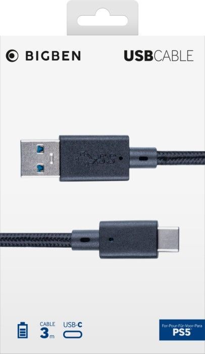 Bigben Interactive PS5 USB-C Charging and Data Cable 3m Black