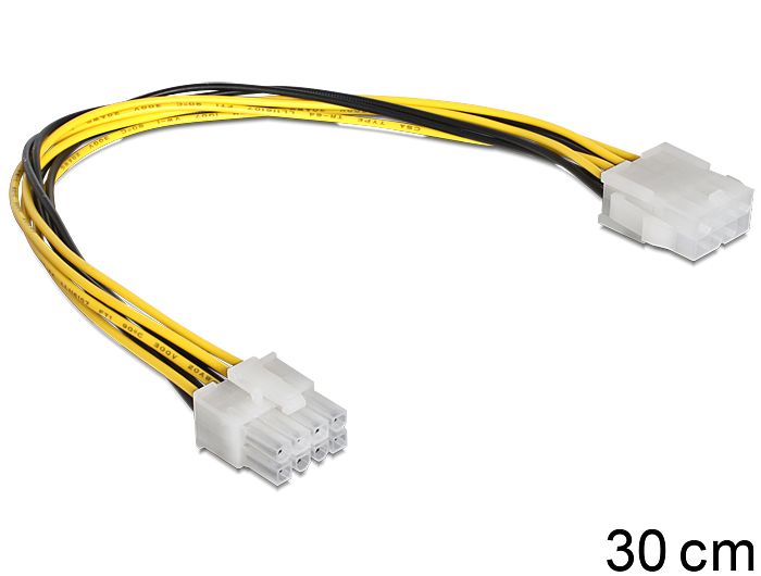 DeLock Extension Cable Power 8 pin EPS male > female 0,3m