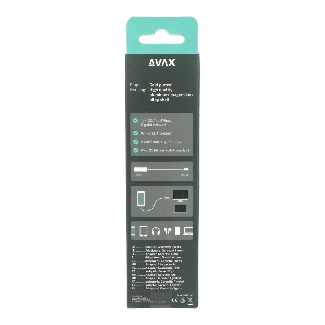 Avax AD604 CONNECT+ Type C 3.0 - Gigabit Ethernet adapter alumínium