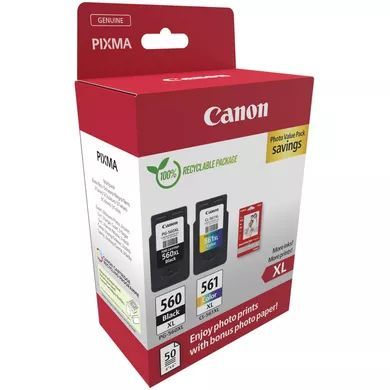 Canon PG-560 XL + CL-561 XL Multipack tintapatron + Photo Paper Value Pack