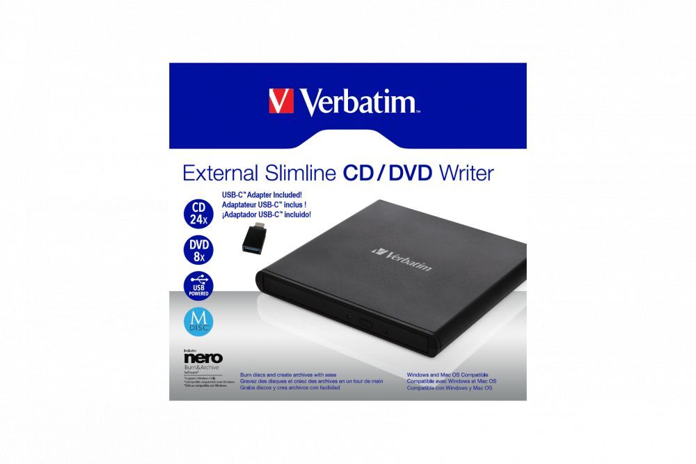 Verbatim External Slimline DVD-Writer Black BOX
