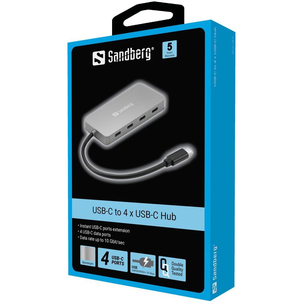 Sandberg USB-C to 4 x USB-C Hub Silver