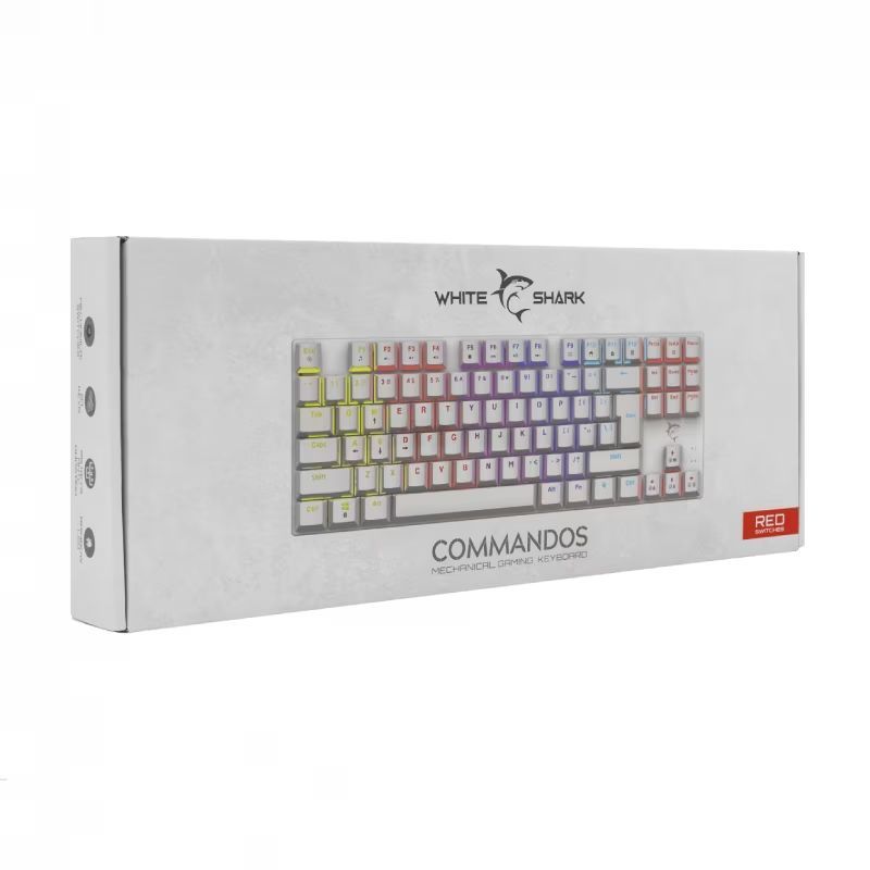 White Shark GK-2106W Commandos Red Switch Mechanical Gaming Keyboard White US