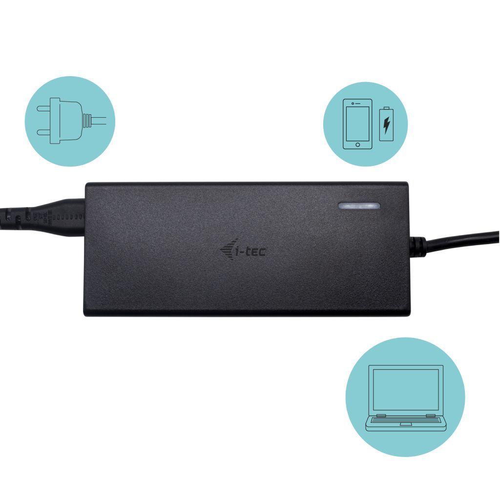I-TEC USB-C HDMI DP Docking Station with Power Delivery 65W + i-tec Universal Charger 77 W