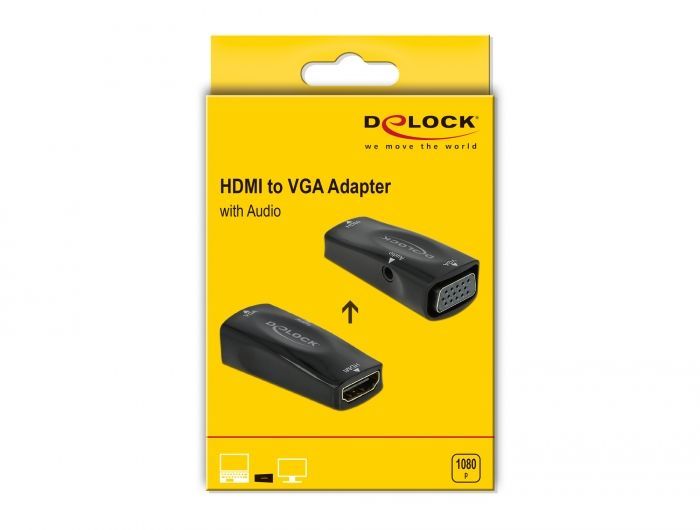 DeLock HDMI-A female to VGA female 1080p with Audio Adapter