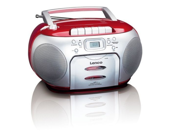 Lenco SCD-420RD Portable FM Radio CD Cassette Player Red