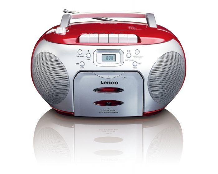 Lenco SCD-420RD Portable FM Radio CD Cassette Player Red