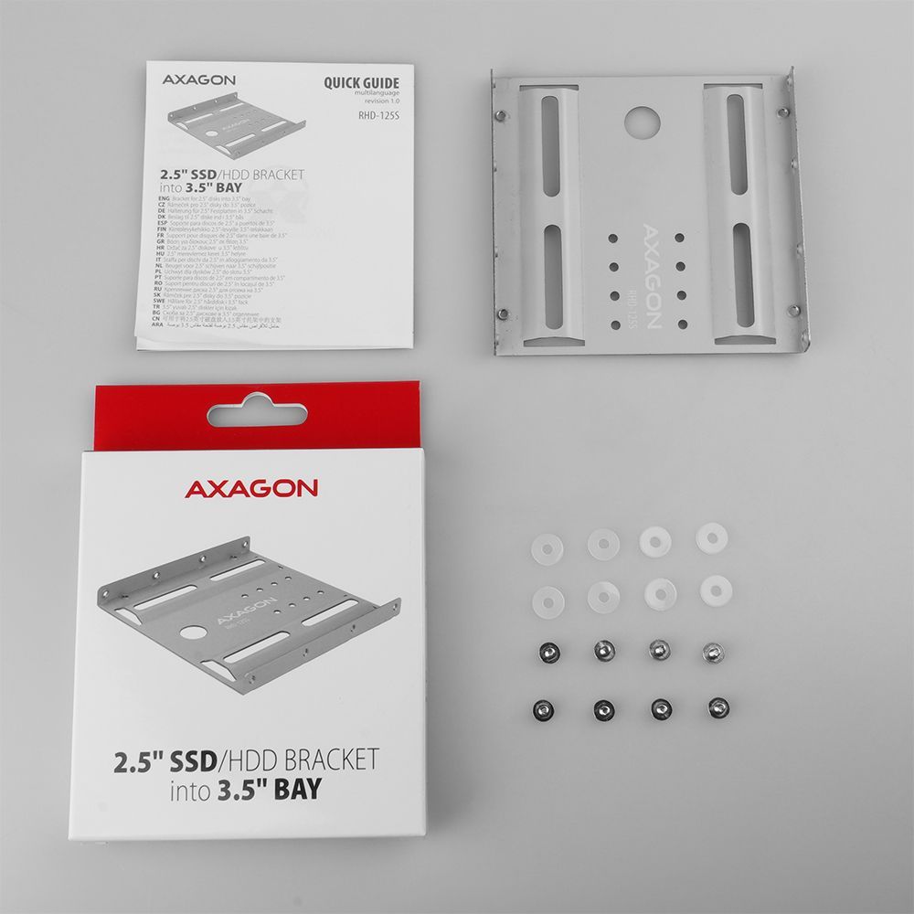 AXAGON RHD-125S 2.5" SSD/HDD Bracket into 3.5" bay Silver
