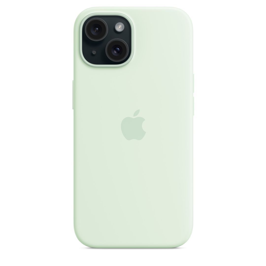 Apple iPhone 15 Silicone Case with MagSafe Soft Mint