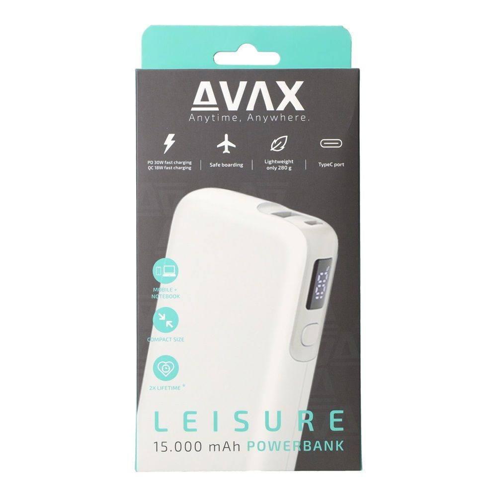 Avax PB106W LEISURE 15000mAh PowerBank White