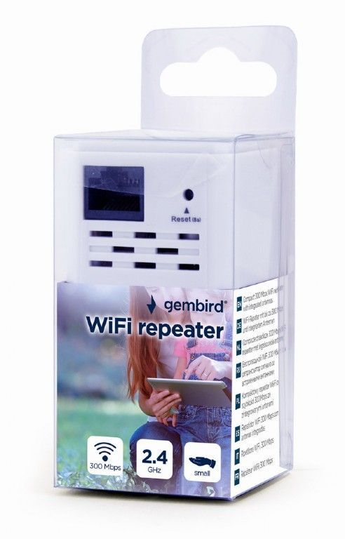 Gembird WNP-RP300-03 Wi-Fi repeater 300 Mbps Range Extender White