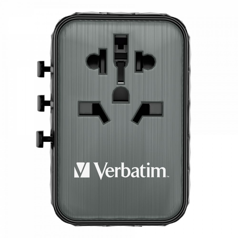 Verbatim GaN III Universal Travel Adapter UTA-05 with 2 x USB-C PD & QC 4+ & 2 x USB-A ports