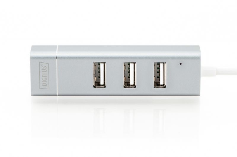 Digitus DA-70253 USB Type-C 3-Port Hub + Fast Ethernet LAN Adapter