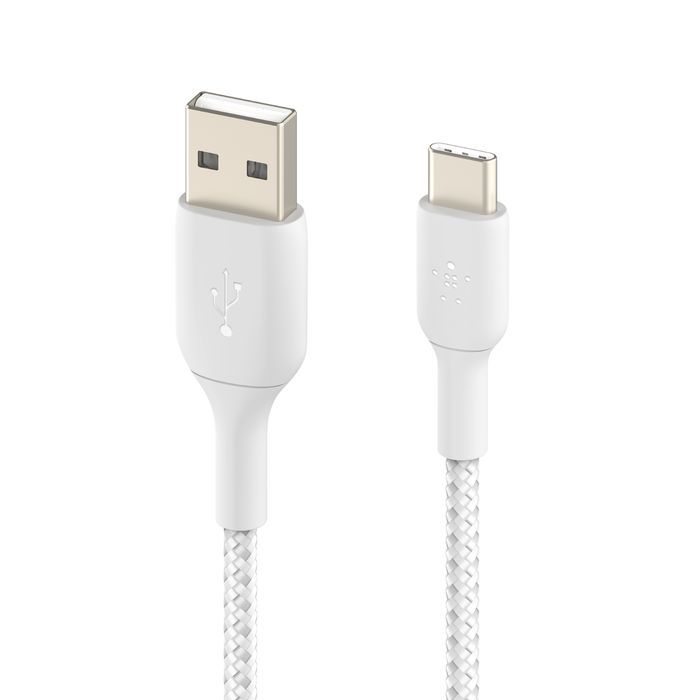 Belkin BoostCharge Braided USB-C to USB-A Cable 3m White