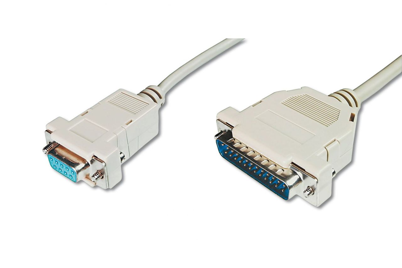 Assmann Printer connection cable, D-Sub25 - D-Sub9 3m Beige