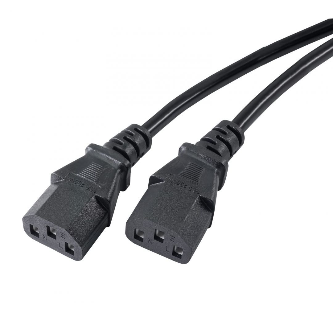 Akyga AK-PC-04A PC Power Cable Y-Shape Splitter Cable 1,8m Black