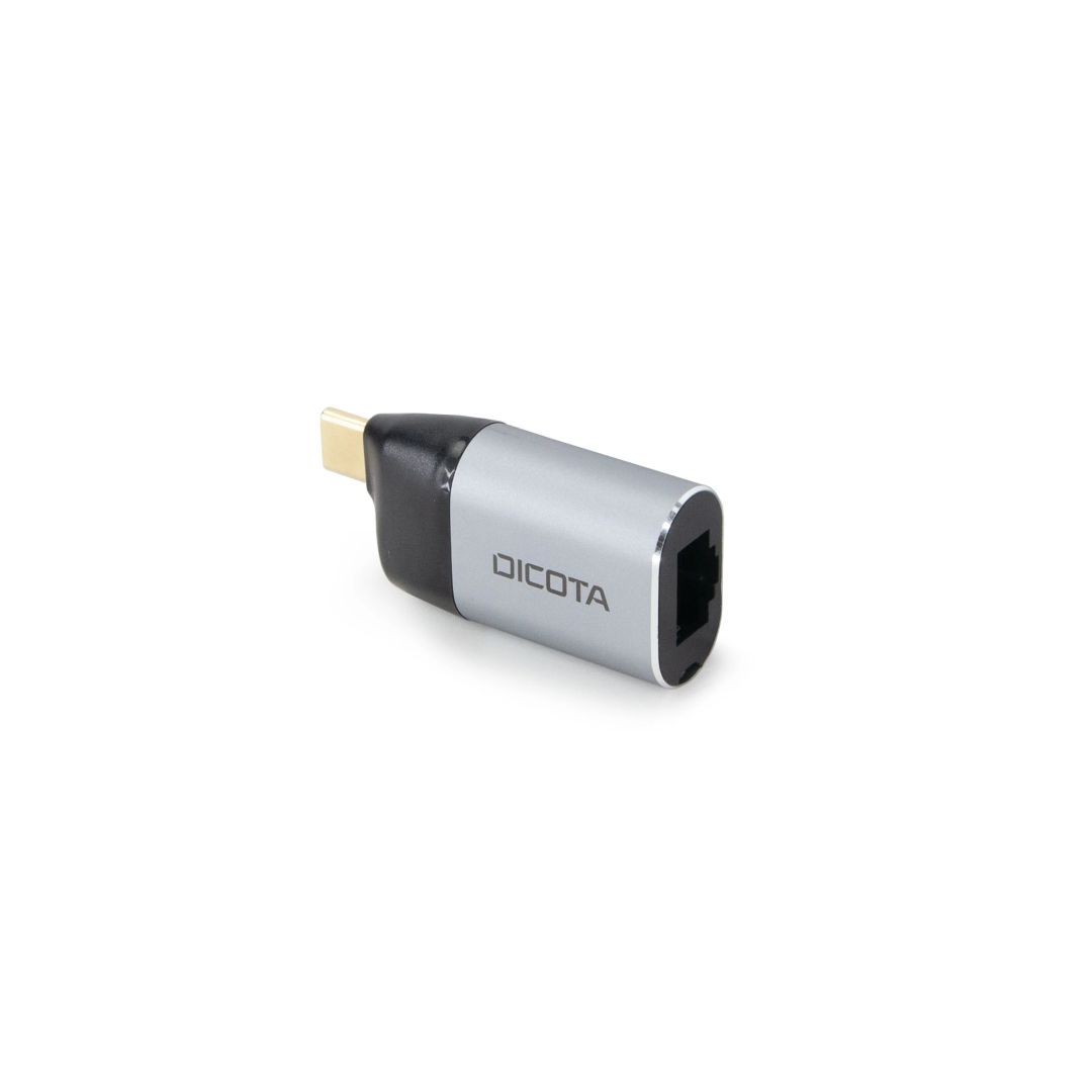 Dicota USB-C to Ethernet Mini Adapter with PD (100W) Silver